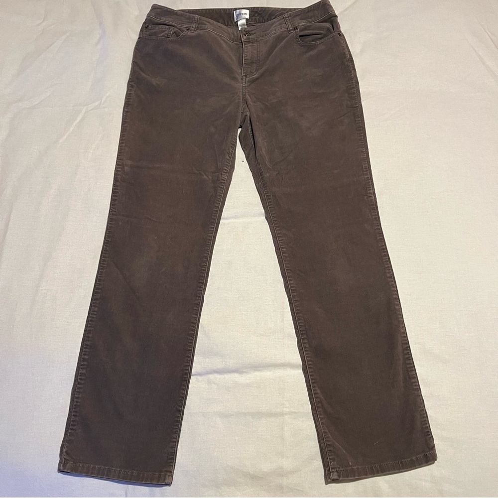 Chicos Womens Jeans Gray Size 2 Regular Corduroy